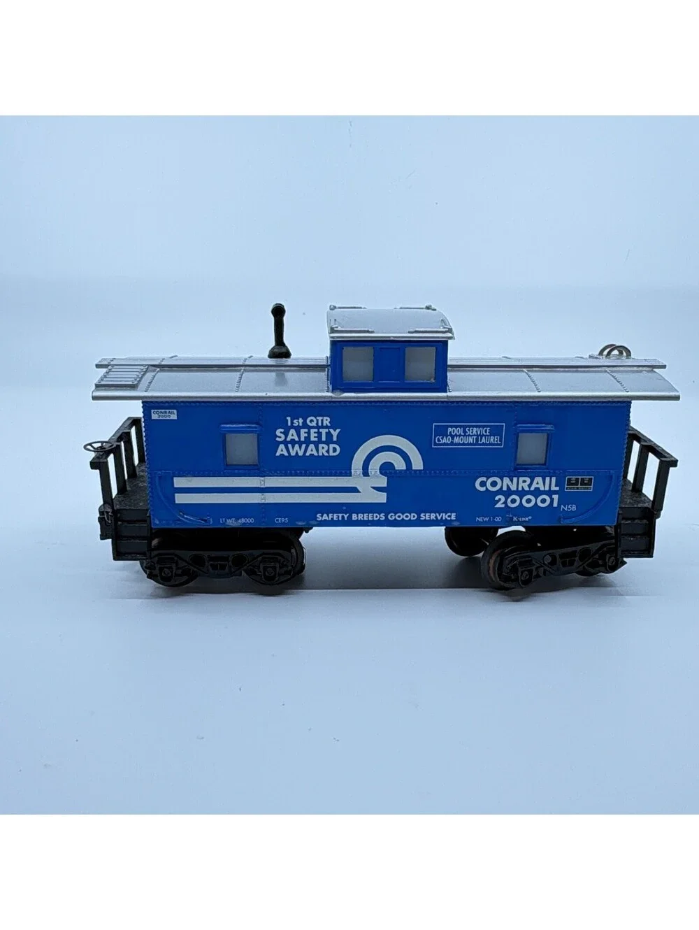 K-Line K611-9015 O Gauge Conrail 1st Quarter Safety Award Illuminated Caboose
